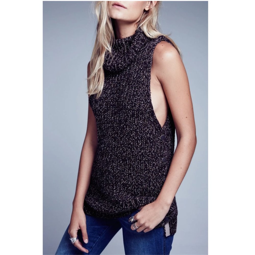 Free People Sleeveless Turtleneck Sweater